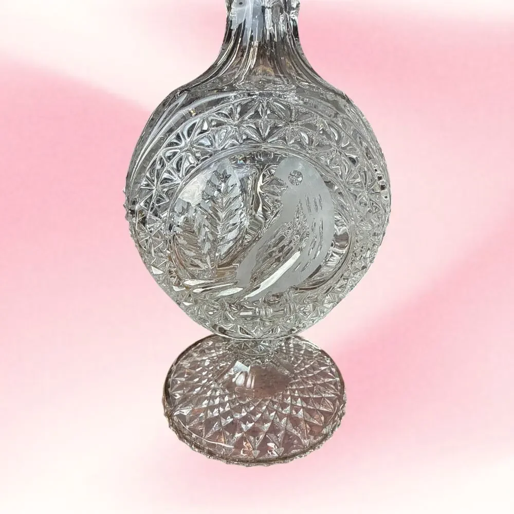 Vintage Hofbauer Byrdes West Germany Lead Crystal Decanter Statement